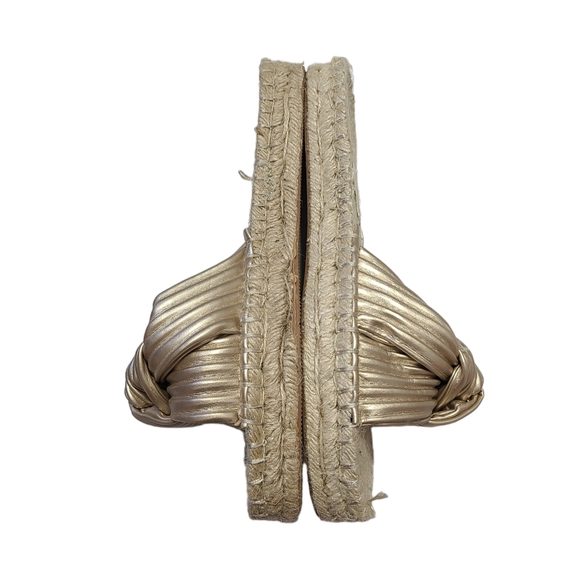 ASOS Jade Knotted Espadrille Platform Sandals Gold - Picture 5 of 7